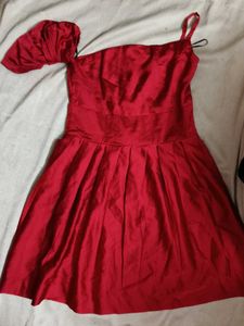 Red One-Shoulder Dress-party