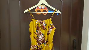 Mustard Yellow Floral Maxi Dress
