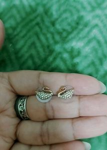 Swarovski Swan Stud Earrings