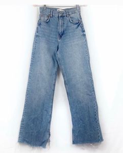 ZARA WIDE LEG JEANS with SPLIT HEM