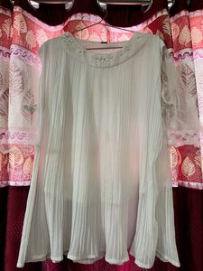 White Floral Detail Blouse