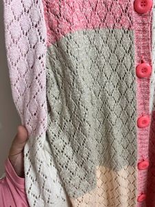 Pastel Colorblock Knitted Cardigan
