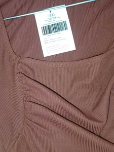 Square Neck Ribbed Ruched Crop Top