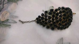 Black Beaded Statement Bracelet