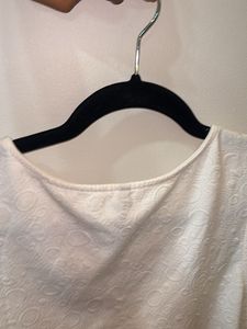 White Textured Sleeveless Top