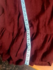 Burgundy Ruffle Midi Dress