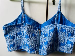 Blue Strap Crop Top 🦋