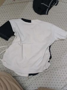 Black &amp; White Patchwork Tee