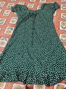 Green Ditsy Print Dress