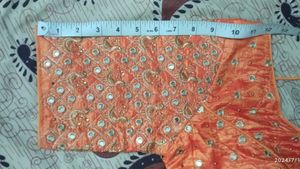 Golden Orange Embroidery Blouse