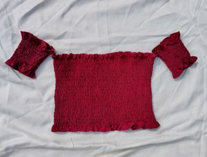 Red Smocked top
