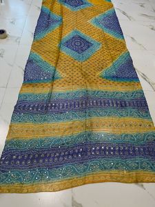 Pure Georgette With Stone Work