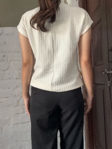 Elegant Cream Textured Top
