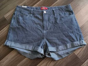 Striped Denim Shorts