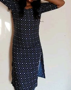 Elegant Purple Printed Kurta and dark blue combo o