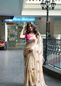 Elegant Black Saree with Embroidery