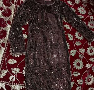 Sequin Long Sleeve Dress