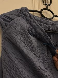Comfy Blue Textured Pants