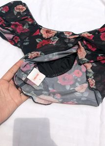 Urbanic Black Floral Pinterest Y2k Coquette Corset