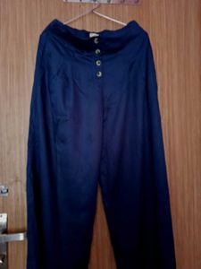 Navy Skirt with Buttons