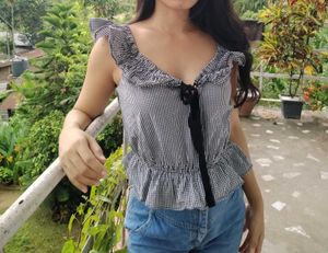 Gingham Ruffle Top