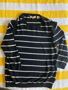 Levi's Striped Ruffle Shoulder Sweater
