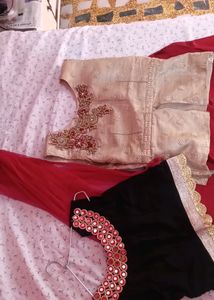 Red And GOLDEN Flared Skirt