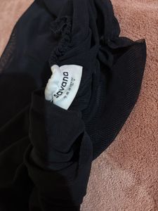 Black Mesh Long Sleeve Top