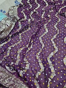 Purple Bandhani Saree
