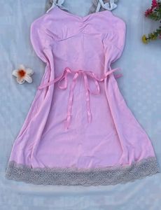Pink Lace Trim Dress