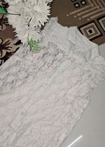 Cute Pinteresty Off White Sheer Top