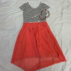 Striped &amp; Coral Dress