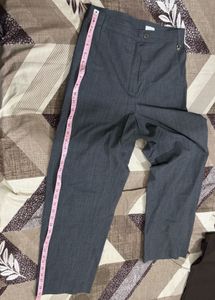 Set of Wide Leg Trousers Grey and brown