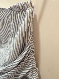 Striped One-Shoulder Tie Top