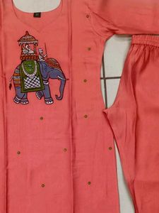 Elegant Peach Kurta Set