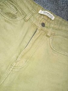 Mango Olive Green Jeans