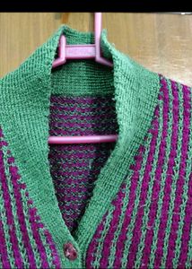Hand Knitted Magenta Sweater