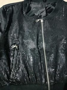 Sequined Women&#39;s Crop Jacket/Can be used Oversized