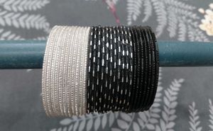 Black &amp; Silver Bangles