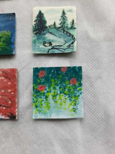 6 Mini Paintings For Decoration