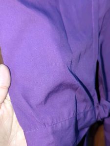 Purple Tie-Neck Blouse
