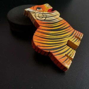 Hand-painted Wooden tiger pendant
