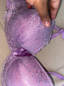 Padded Lace Lavender Bra