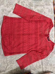 Coral Lace Top
