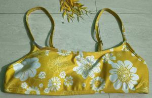 Floral Yellow Bikini Top