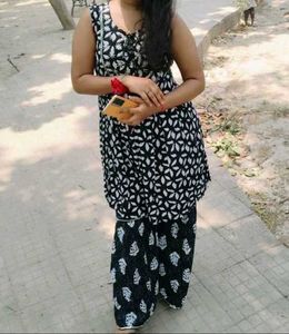 Black & White Kurta Set