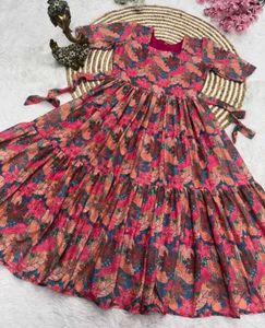 Never Used Floral Print Tiered Dress
