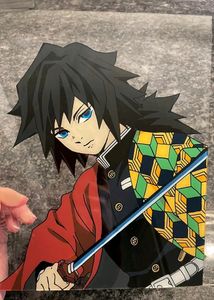 Giyuu Tomioka Demon Slayer Anime Glass Painting