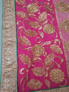 Multi Color Heavy Work Paroot Green Designer