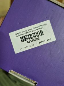 CLASSY SILVER 12 PAIRS STUD EARRINGS